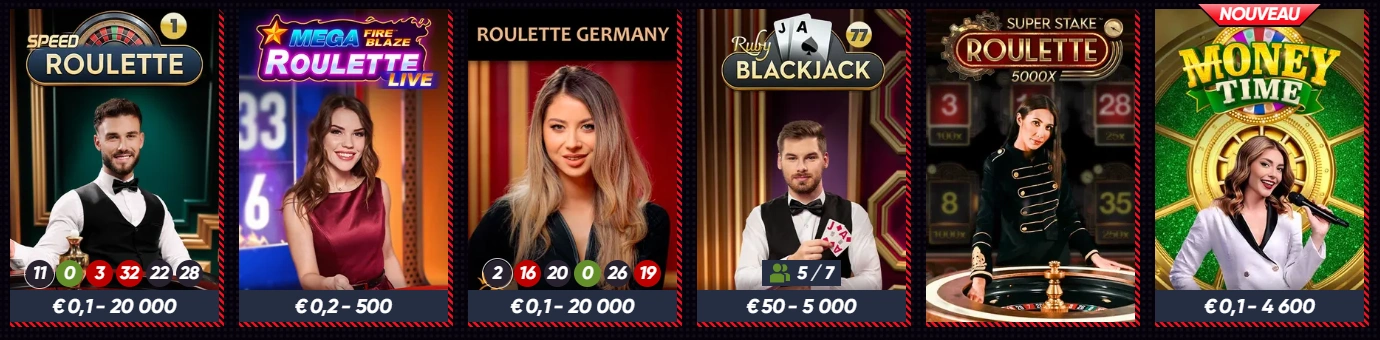 Live casino avec croupiers en direct sur QuickWin